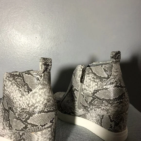 Ccocci Snakeskin Wedge Sneakers 7.5 Gray/White - Picture 7 of 10